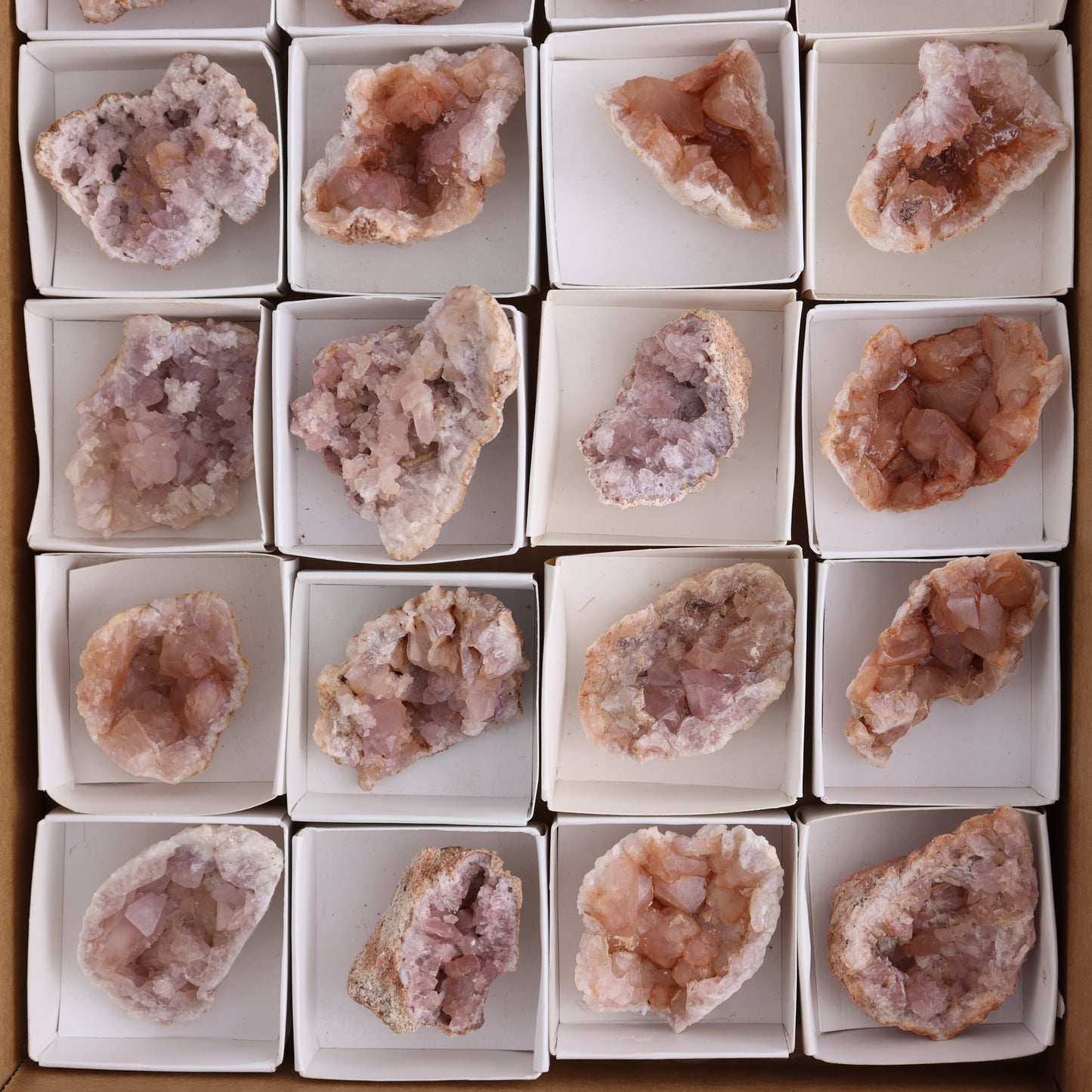 Pink Amethyst Flat of 20 - Expert Wholesale and Supplier of Wholesale Crystals & Bulk Gemstones, ["Amethyst","Pink Amethyst"]