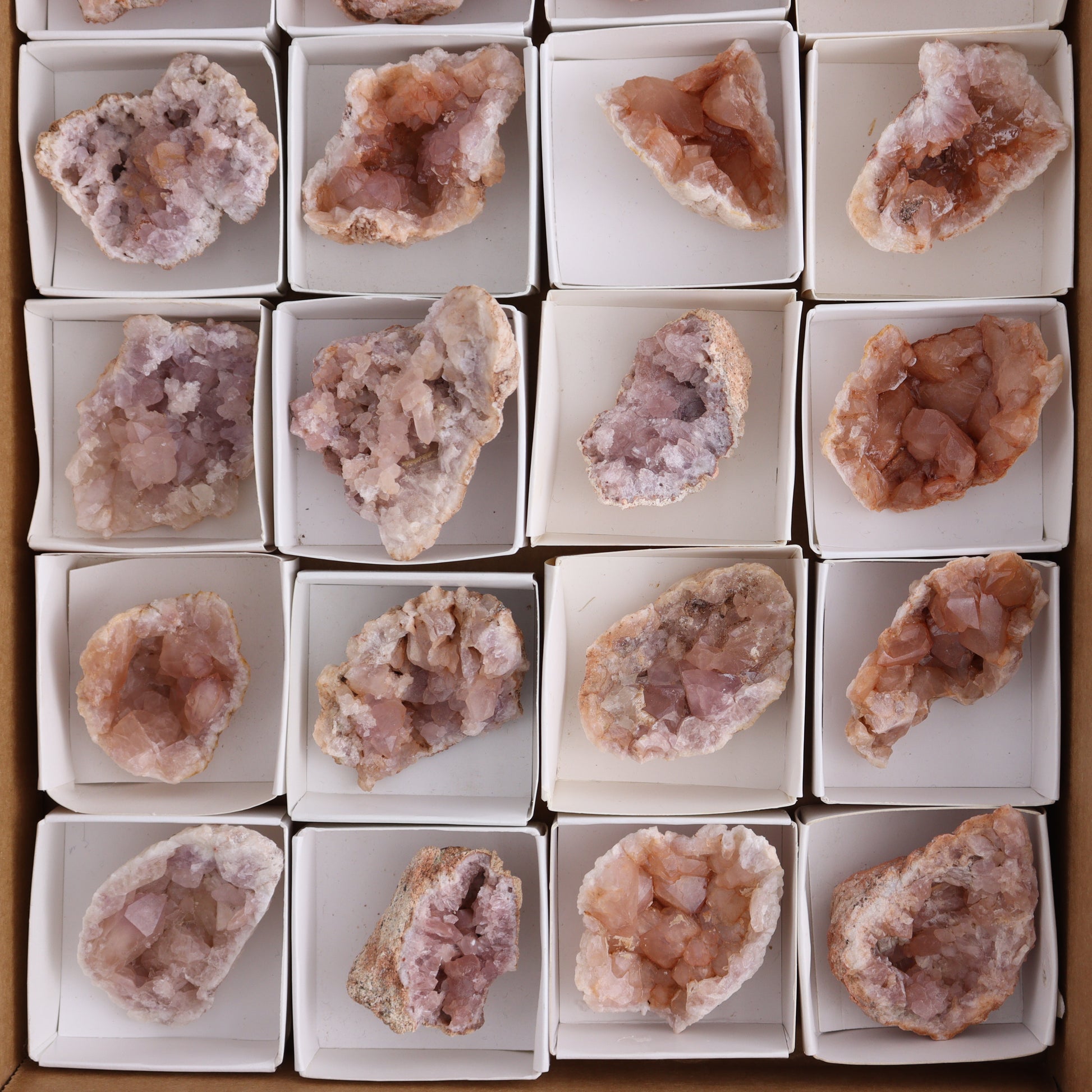 Pink Amethyst Flat of 20 - Expert Wholesale and Supplier of Wholesale Crystals & Bulk Gemstones, ["Amethyst","Pink Amethyst"]