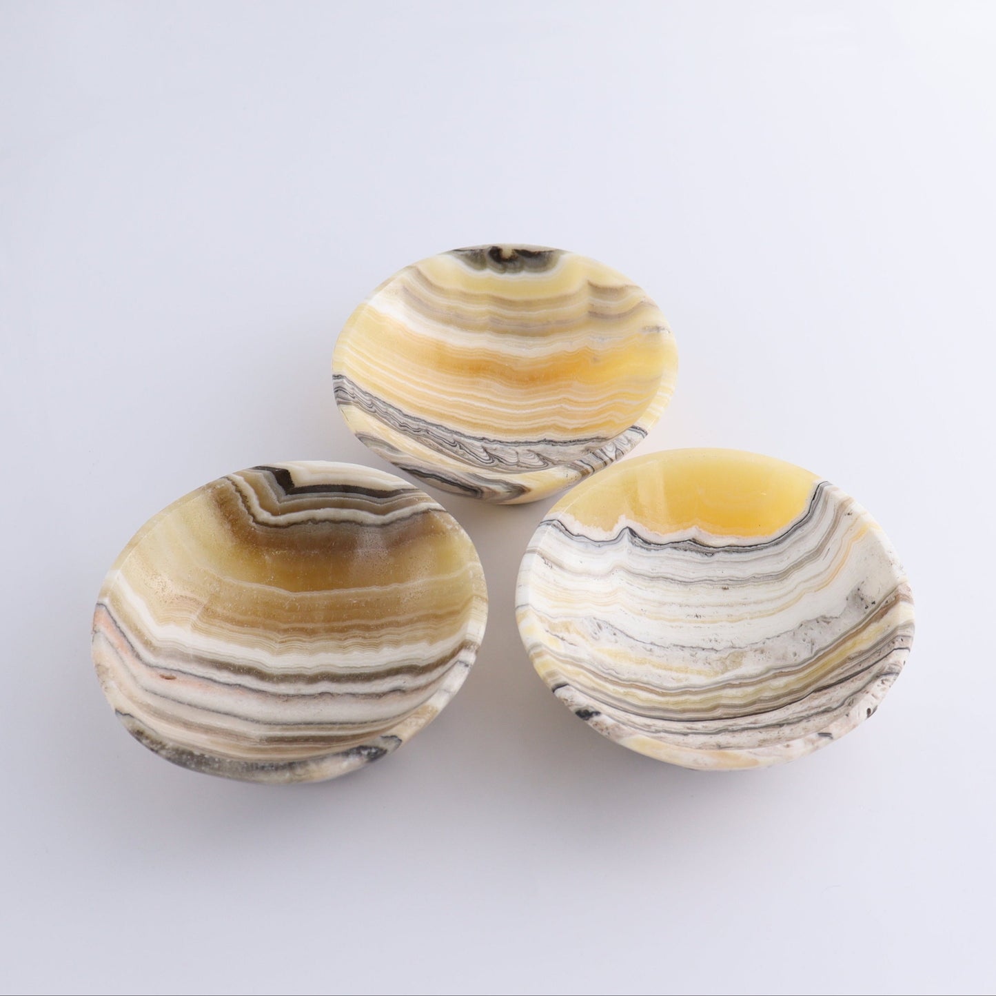 Zebra Onyx Bowls Set of 5 - Expert Wholesale and Supplier of Wholesale Crystals & Bulk Gemstones, ["Bowls","Decorative Dish","Mexico","onyx","Round Dish"]