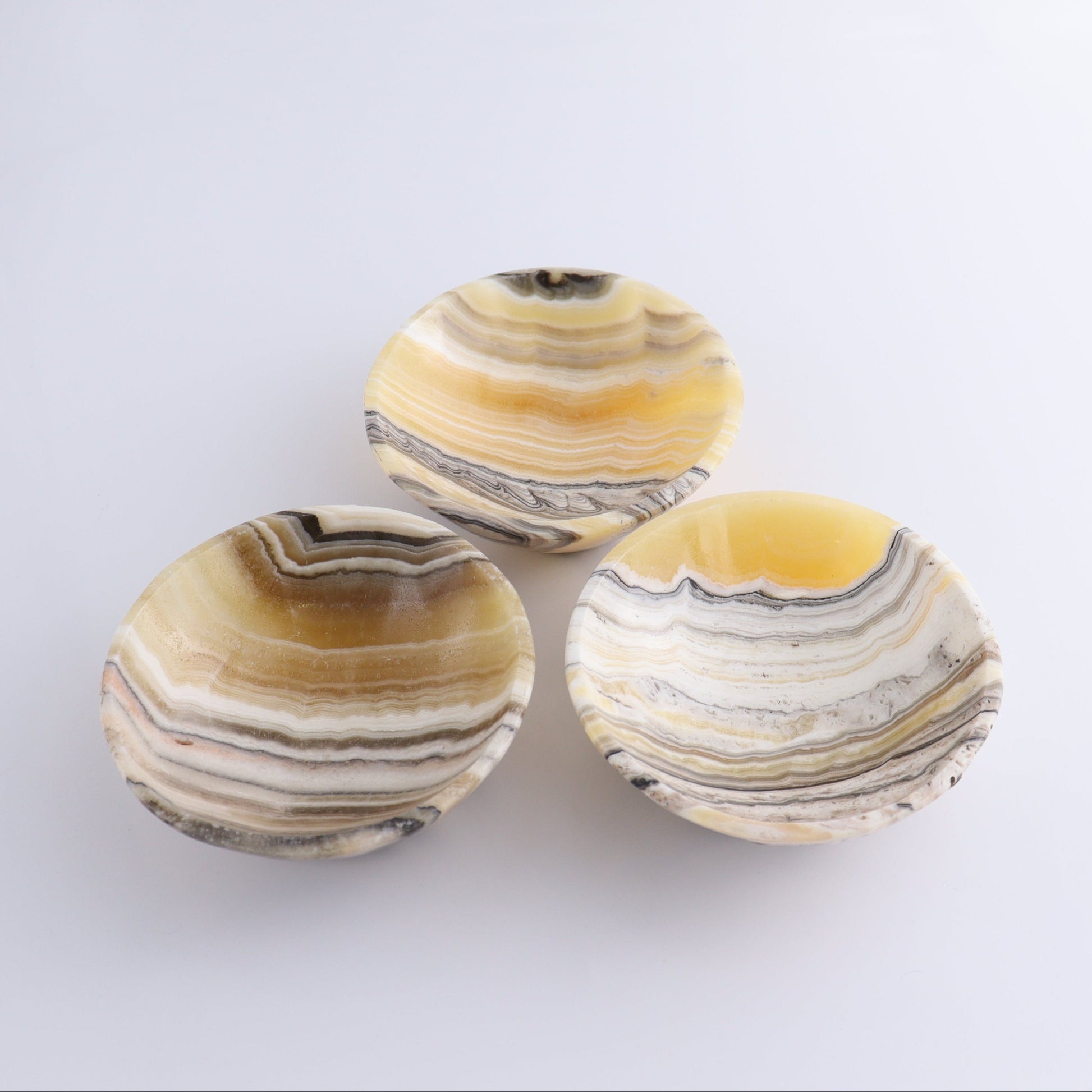 Zebra Onyx Bowls Set of 5 - Expert Wholesale and Supplier of Wholesale Crystals & Bulk Gemstones, ["Bowls","Decorative Dish","Mexico","onyx","Round Dish"]