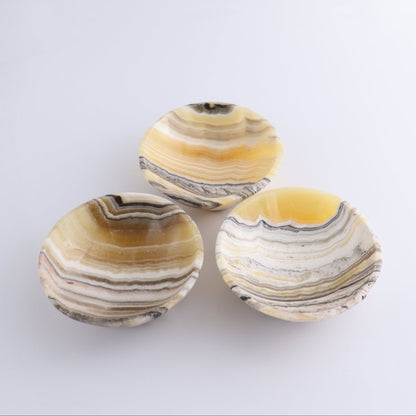 Zebra Onyx Bowls Set of 5 - Expert Wholesale and Supplier of Wholesale Crystals & Bulk Gemstones, ["Bowls","Decorative Dish","Mexico","onyx","Round Dish"]
