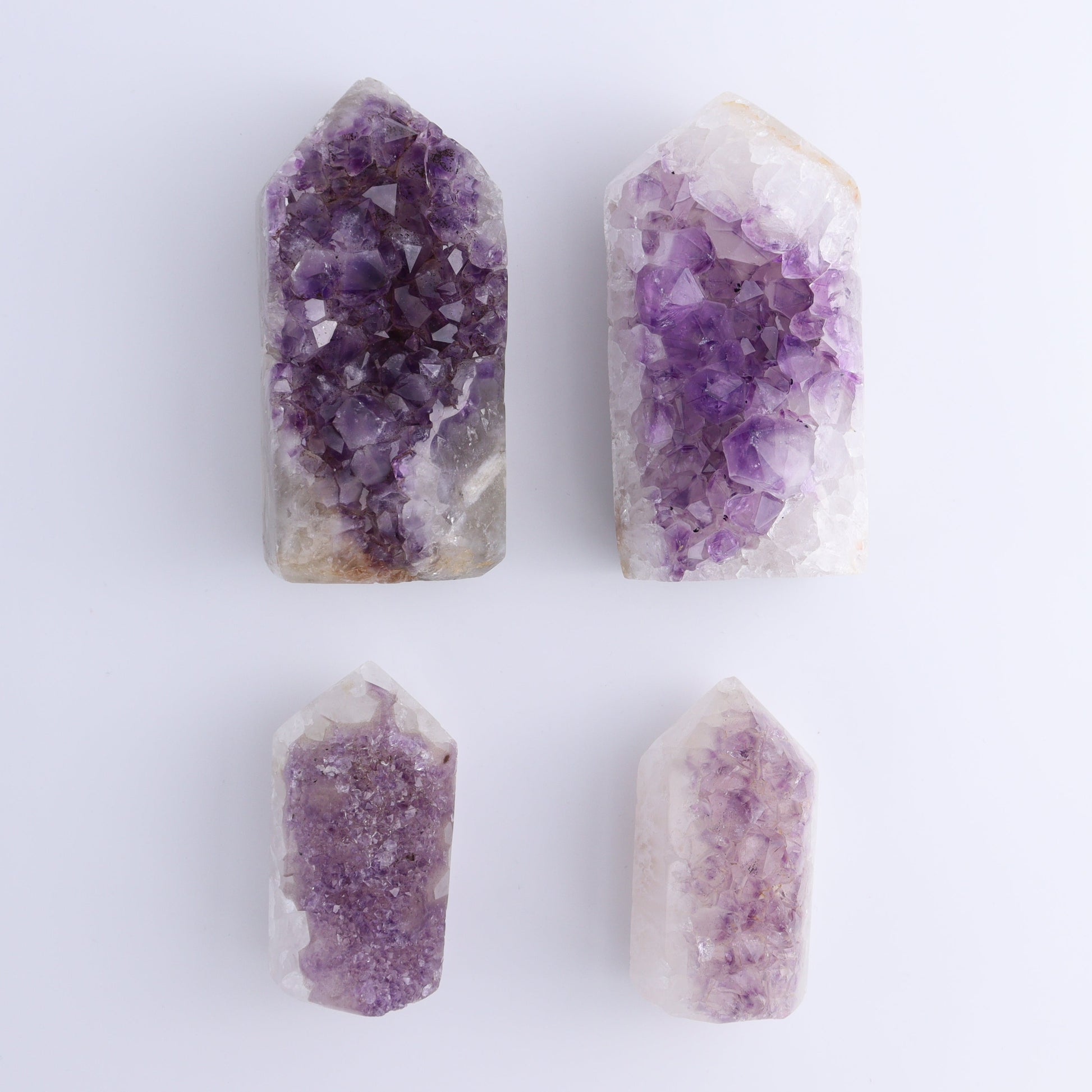 Uruguay Amethyst Towers Set of 4 - Expert Wholesale and Supplier of Wholesale Crystals & Bulk Gemstones, ["Amethyst","Towers","Uruguay"]