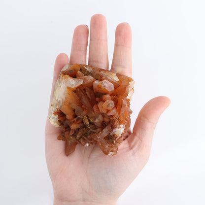 Tangerine Quartz Clusters Set of 4