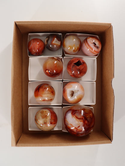 Carnelian Spheres Set of 10