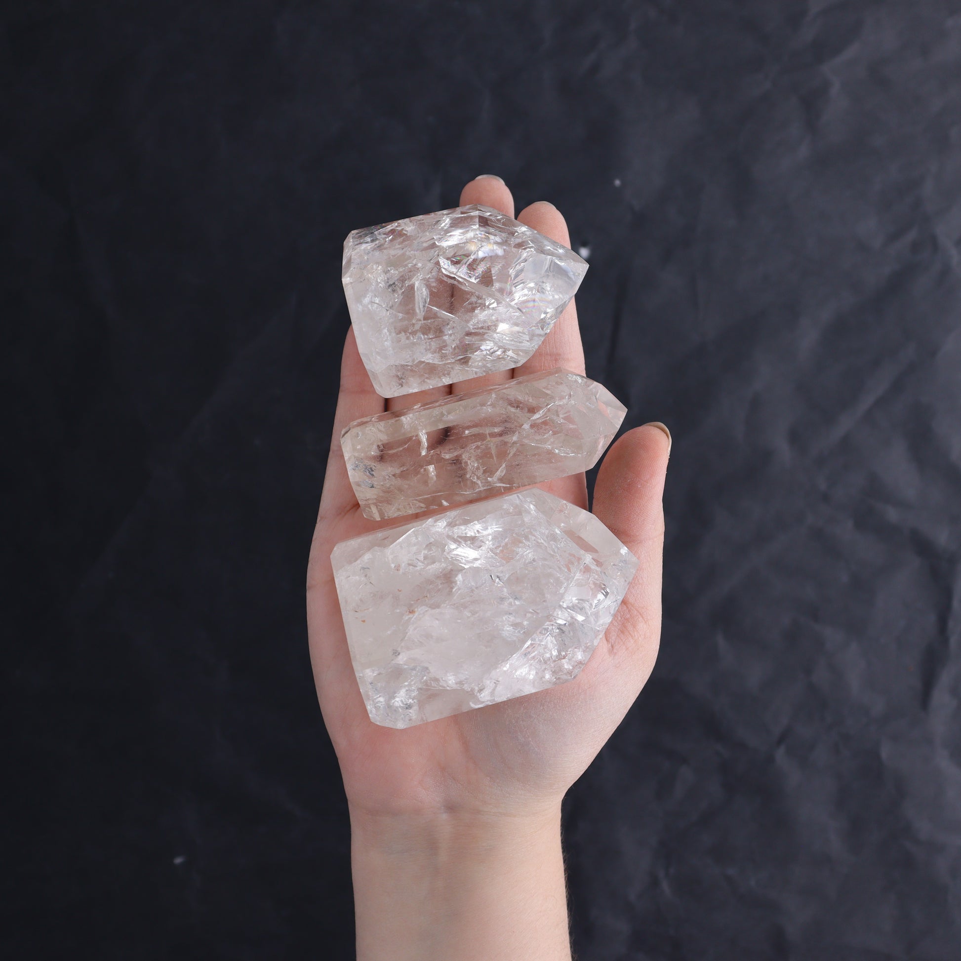 Mixed Brazilian Minerals Flat Set of 13 - Expert Wholesale and Supplier of Wholesale Crystals & Bulk Gemstones, ["Amethyst","Brazil","Clear Quartz","Crackle Quartz","Pink Amethyst","Quartz","Rose Quartz"]