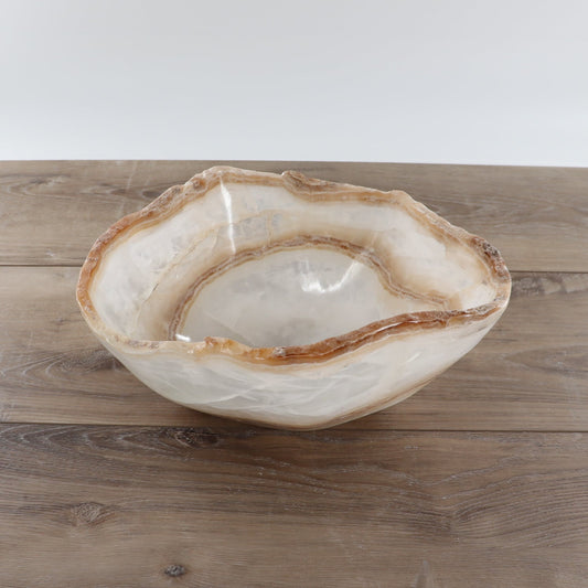 Mexican Onyx/Calcite Bowl 12" - Expert Wholesale and Supplier of Wholesale Crystals & Bulk Gemstones, ["Bowls","Calcite","Mexico","onyx"]
