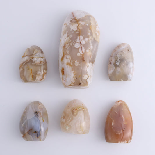 Flower Agate Freeforms Set of 6 - Expert Wholesale and Supplier of Wholesale Crystals & Bulk Gemstones, ["Flower Agate","Freeforms","Madagascar"]