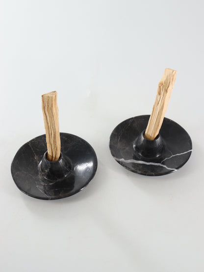 Chocolate Onyx and Black Marble Palo Santo Holders Set of 10