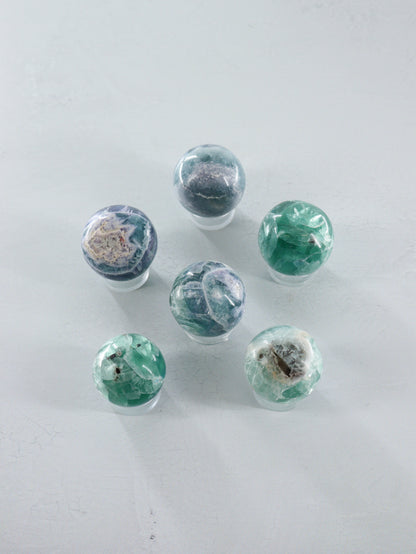 Fluorite Spheres Set of 6 - Expert Wholesale and Supplier of Wholesale Crystals & Bulk Gemstones, ["Fluorite","Mexico","Spheres"]