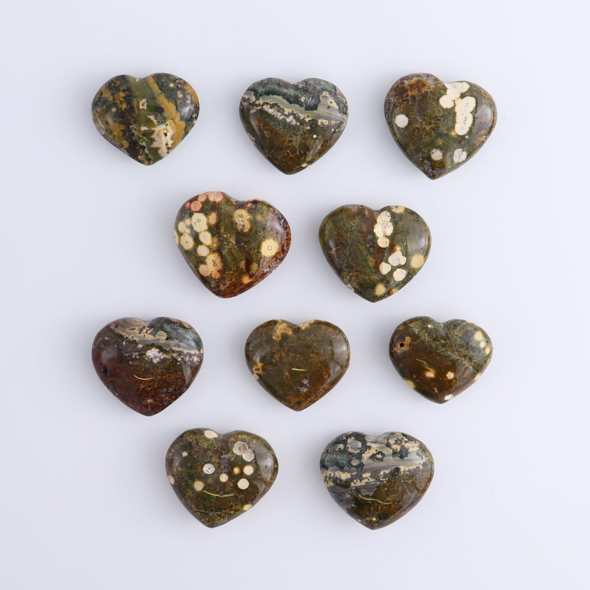 Ocean Jasper Hearts Set of 10