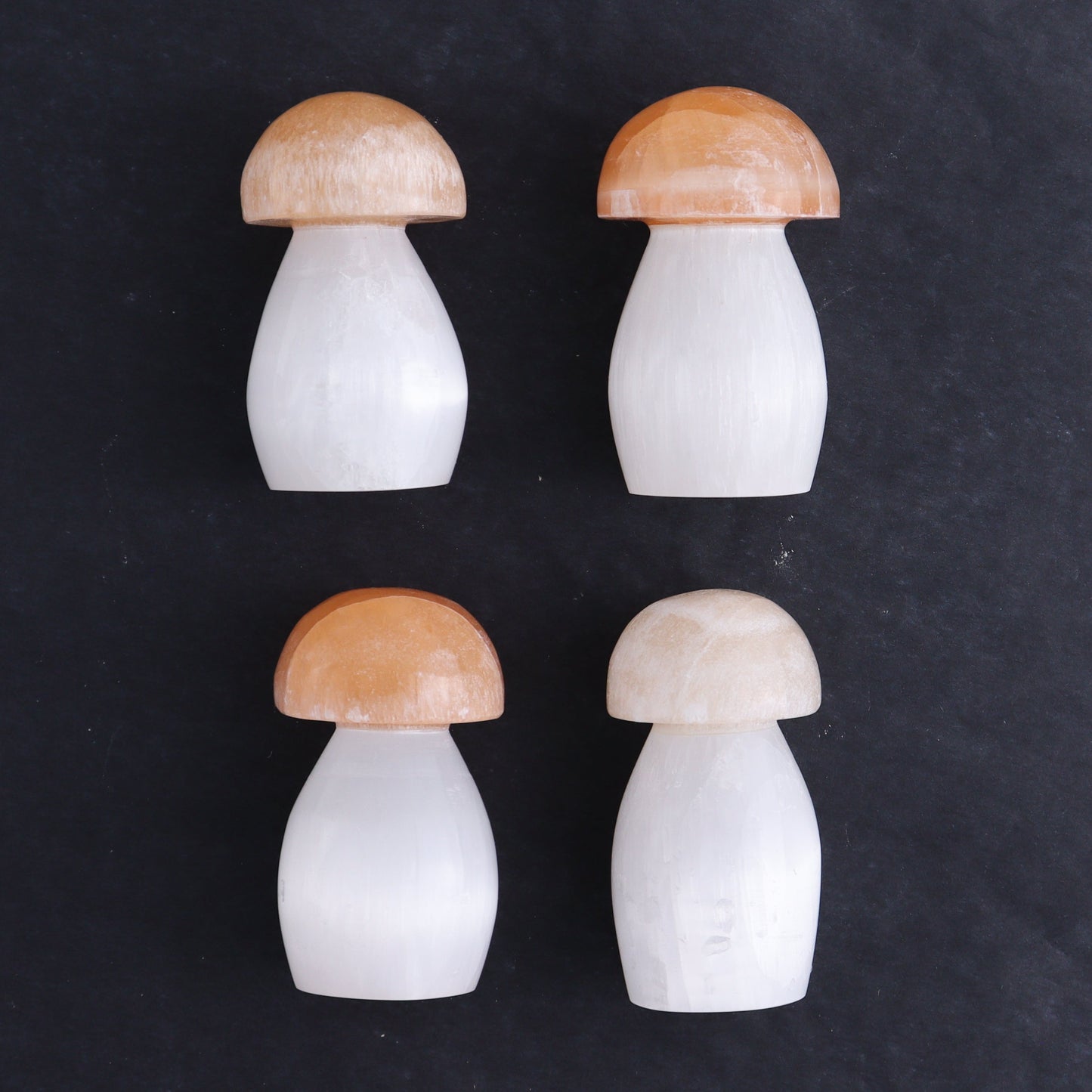 One Selenite (Satin Spar) Mushroom Peach/White 6 cm - Expert Wholesale and Supplier of Wholesale Crystals & Bulk Gemstones, ["Morocco","Mushrooms","Peach Selenite","Selenite"]