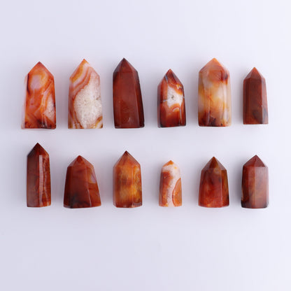 Carnelian Towers Set of 12 - Expert Wholesale and Supplier of Wholesale Crystals & Bulk Gemstones, ["carnelian","Madagascar","Towers"]