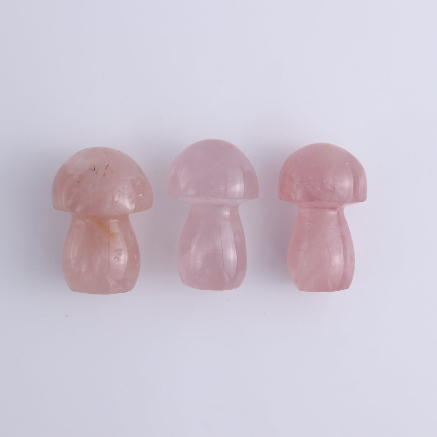 Rose Quartz Mushrooms Set of 9 - Expert Wholesale and Supplier of Wholesale Crystals & Bulk Gemstones, ["Madagascar","Mushrooms","Quartz","Rose Quartz"]