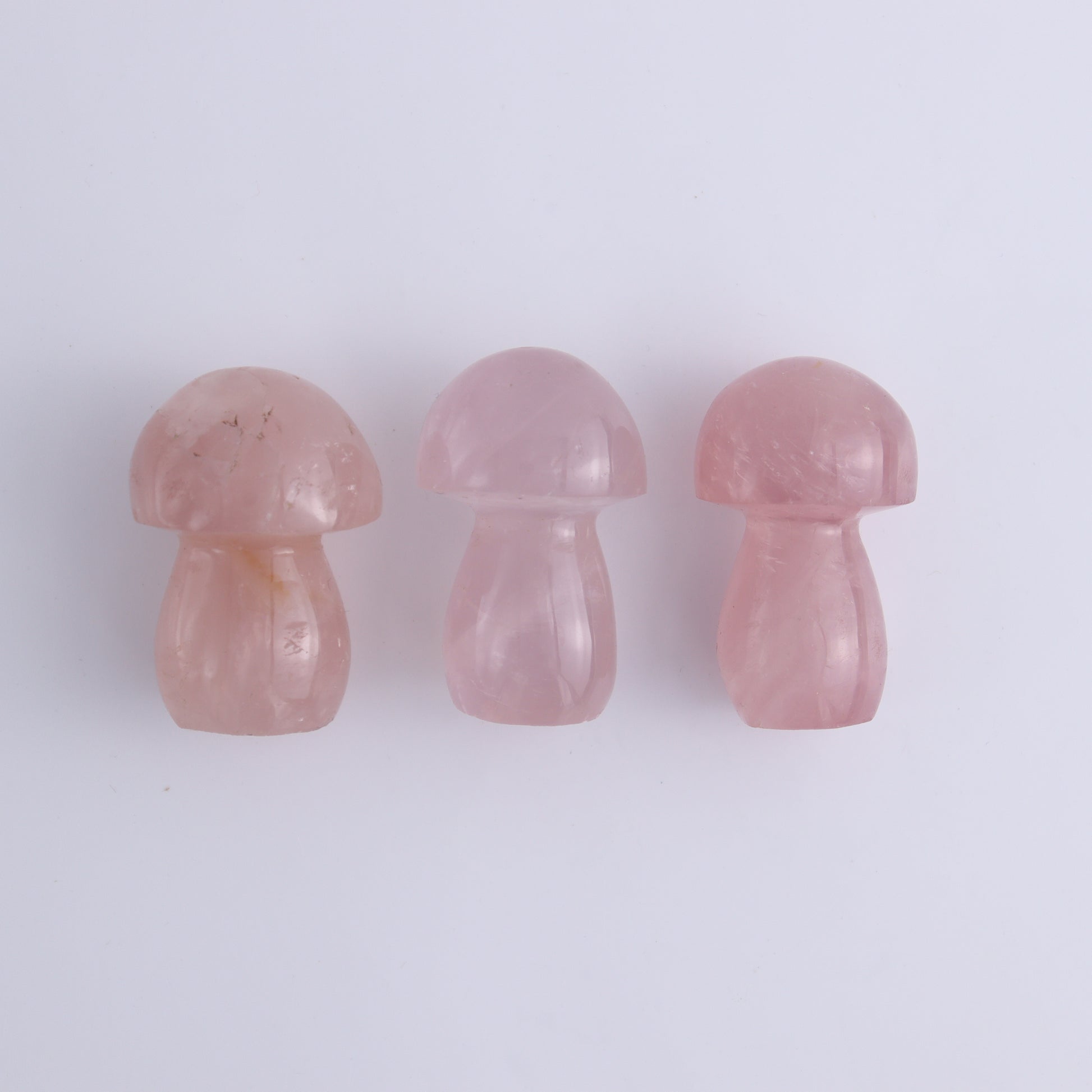 Rose Quartz Mushrooms Set of 9 - Expert Wholesale and Supplier of Wholesale Crystals & Bulk Gemstones, ["Madagascar","Mushrooms","Quartz","Rose Quartz"]