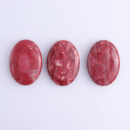 Thulite Palm Stones Set of 3 - Expert Wholesale and Supplier of Wholesale Crystals & Bulk Gemstones, Palm Stones, thulite