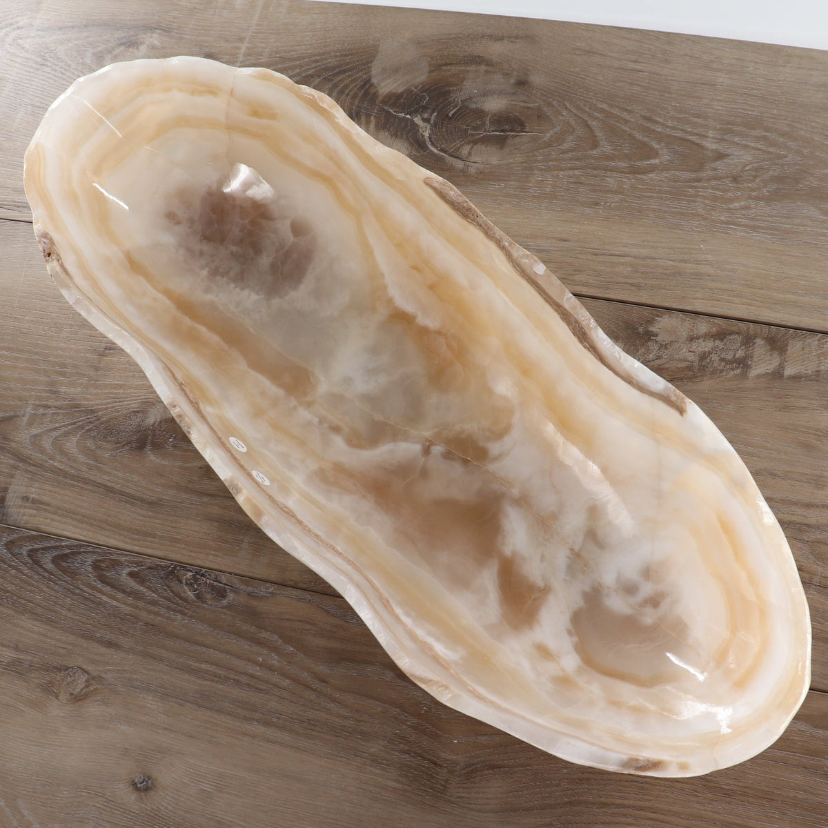 Mexican Onyx/Calcite Canoe Bowl 23"
