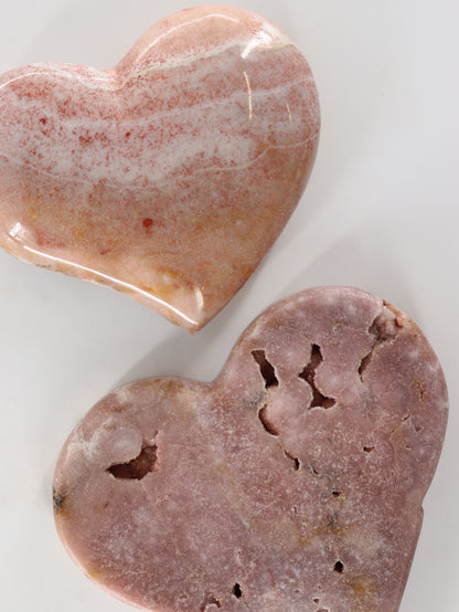 Pink Amethyst Heart Set of 2