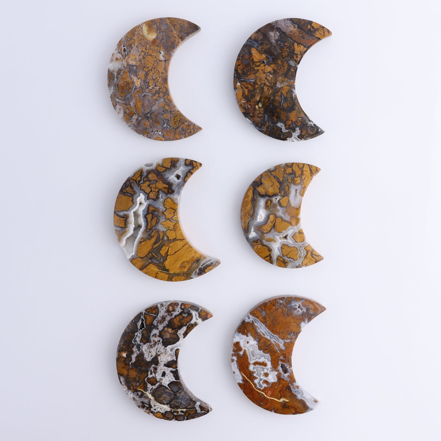 Brecciated Jasper Moons Set of 6 - Expert Wholesale and Supplier of Wholesale Crystals & Bulk Gemstones, ["Brecciated Jasper","Indonesia","moons"]