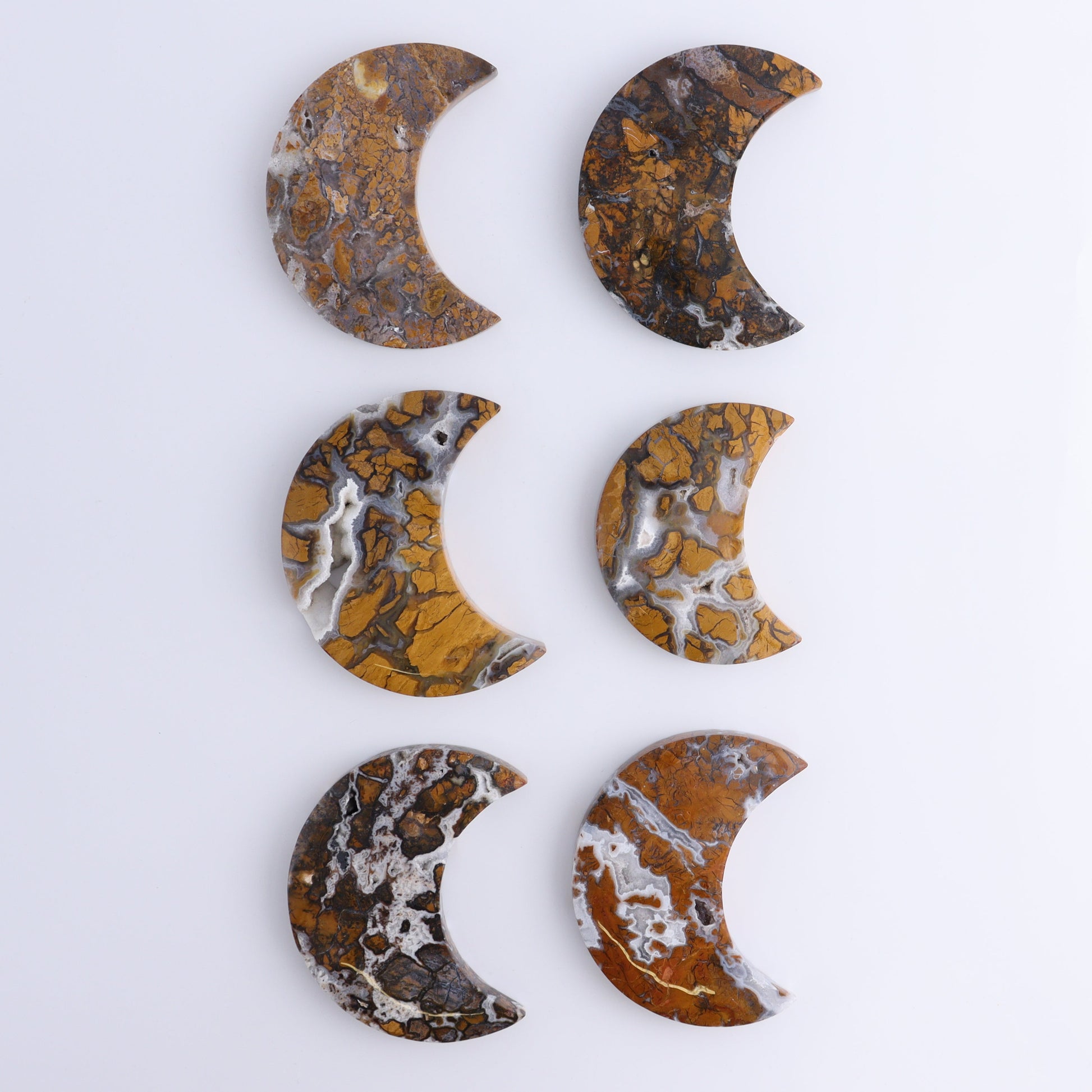 Brecciated Jasper Moons Set of 6 - Expert Wholesale and Supplier of Wholesale Crystals & Bulk Gemstones, ["Brecciated Jasper","Indonesia","moons"]