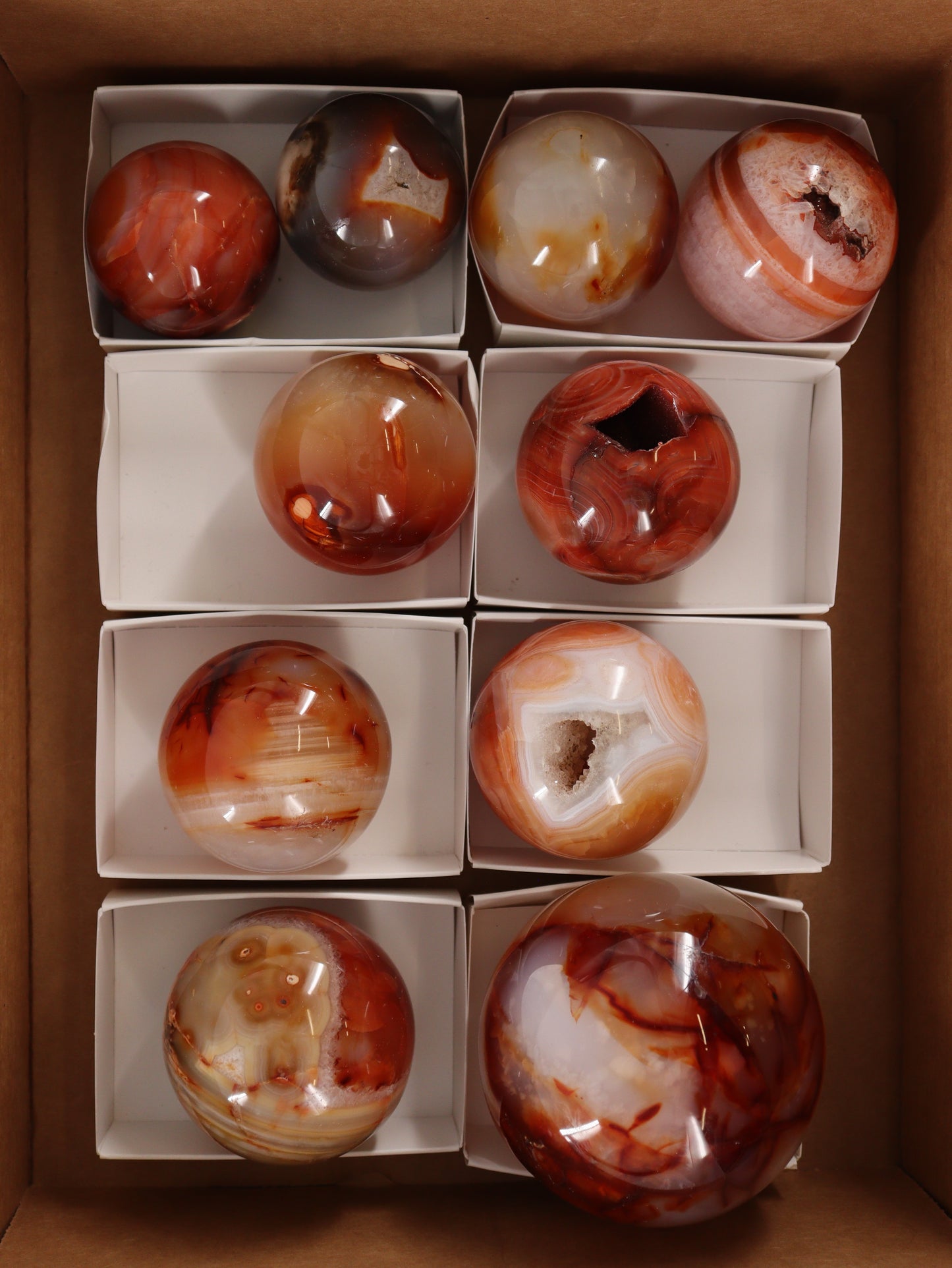 Carnelian Spheres Set of 10