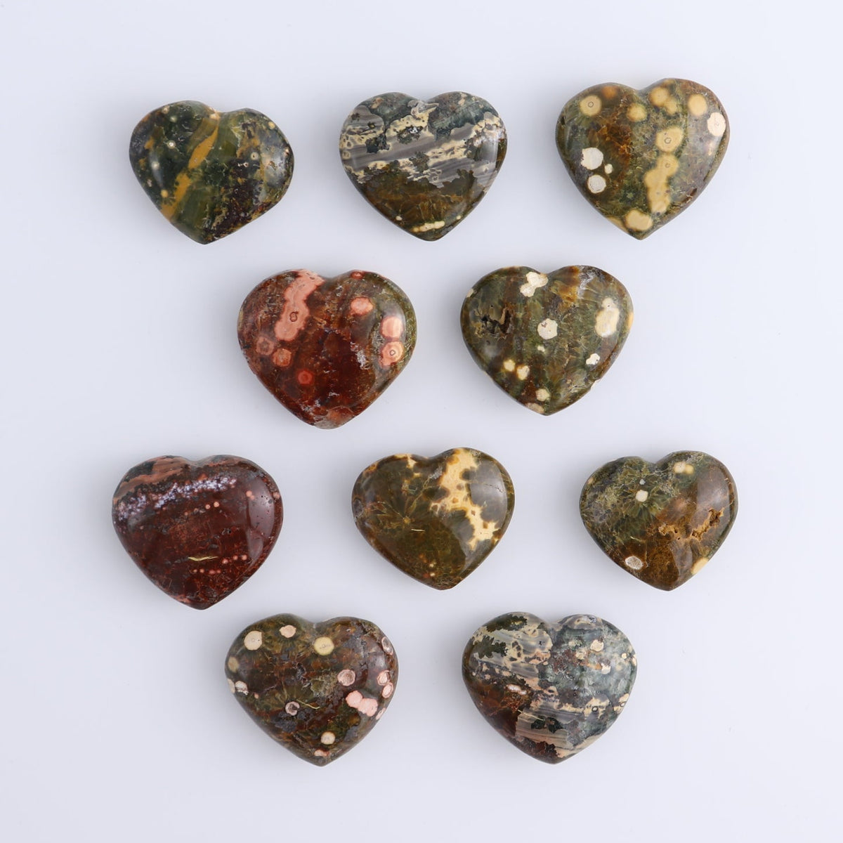 Ocean Jasper Hearts Set of 10