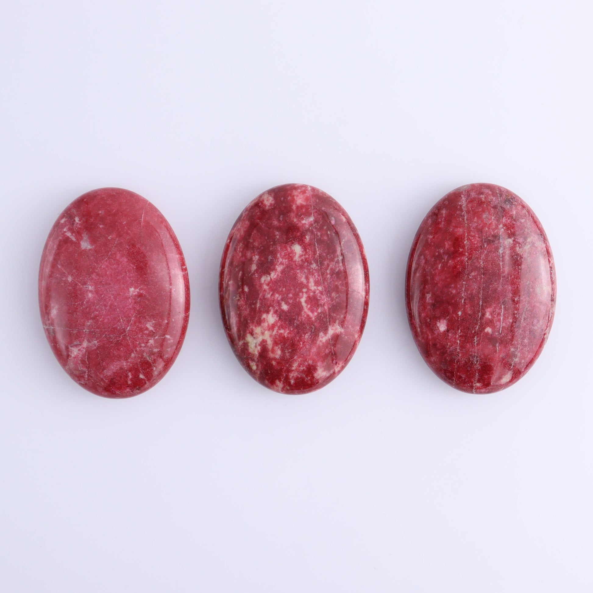 Thulite Palm Stones Set of 3 - Expert Wholesale and Supplier of Wholesale Crystals & Bulk Gemstones, Palm Stones, thulite