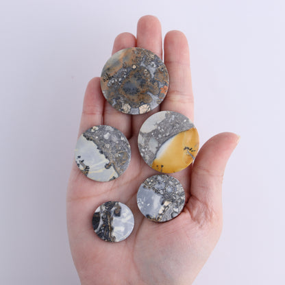 One Maligano Jasper Round Cab - Expert Wholesale and Supplier of Wholesale Crystals & Bulk Gemstones, ["Cabs","jasper","Maligano Jasper","Round"]