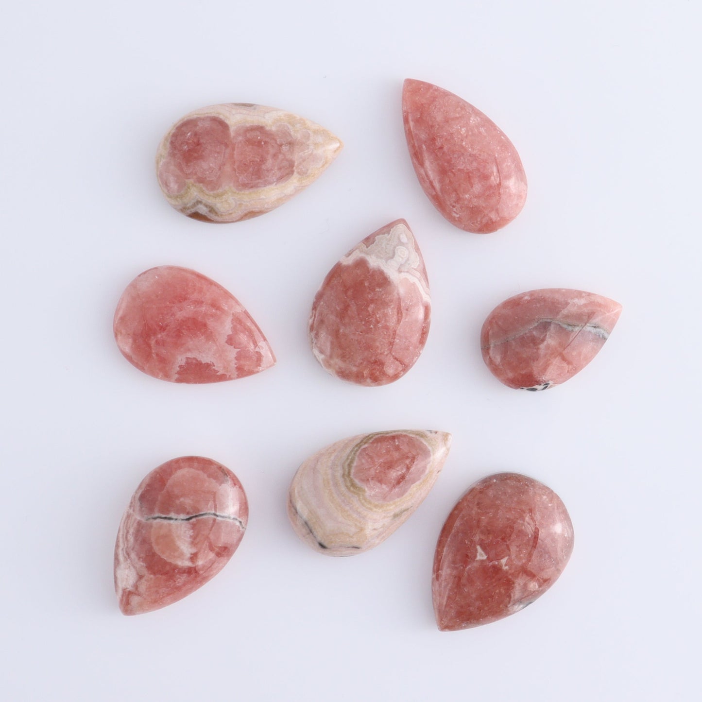 Rhodochrosite Cabs Set of 8 - Expert Wholesale and Supplier of Wholesale Crystals & Bulk Gemstones, ["Argentina","Cabs","Rhodochrosite"]