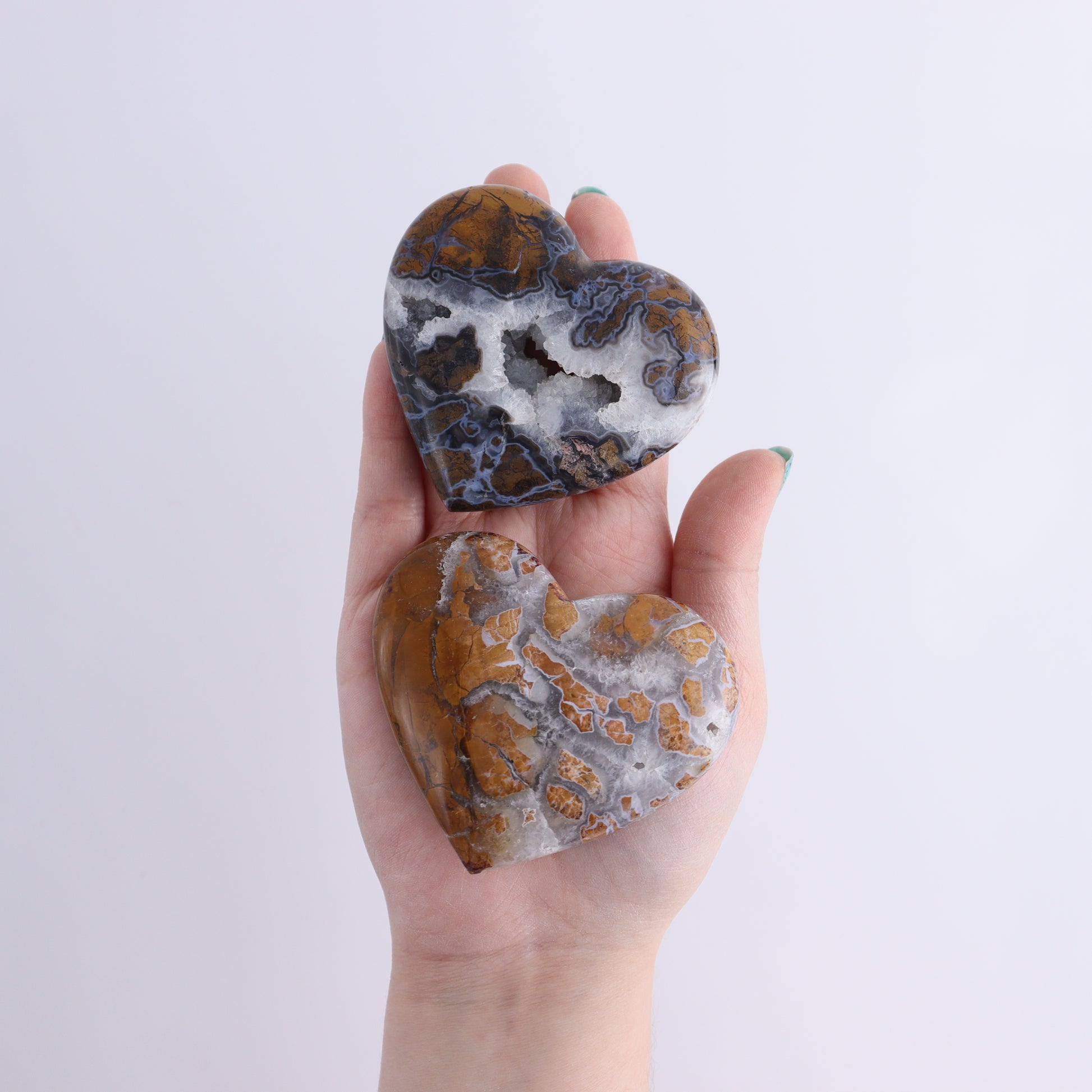 Brecciated Jasper Mixed Carvings Set of 9 - Expert Wholesale and Supplier of Wholesale Crystals & Bulk Gemstones, ["Brecciated Jasper","Hearts","Indonesia","Points"]