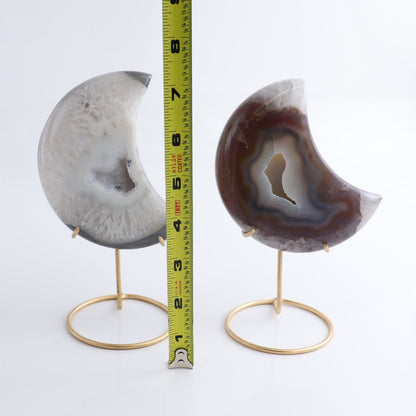 Agate Moons with Stand Set of 3
