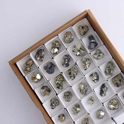 Octahedral Pyrite Clusters Set of 30 - Expert Wholesale and Supplier of Wholesale Crystals & Bulk Gemstones, ["Clusters","Octahedral Pyrite","Peru","Pyrite"]