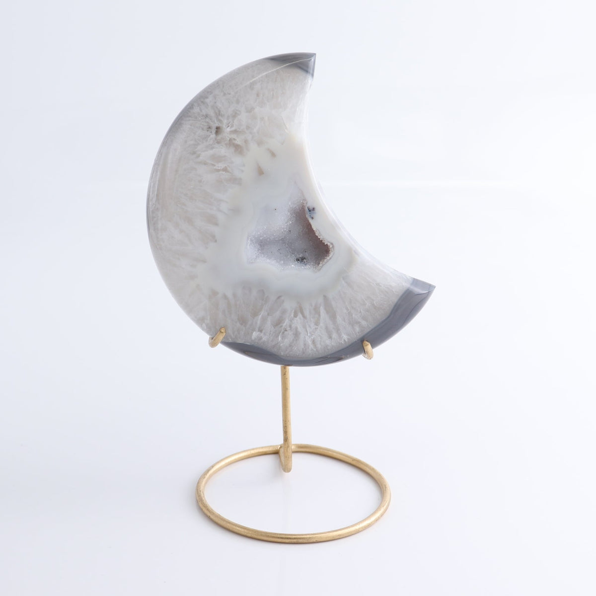 Agate Moons with Stand Set of 3