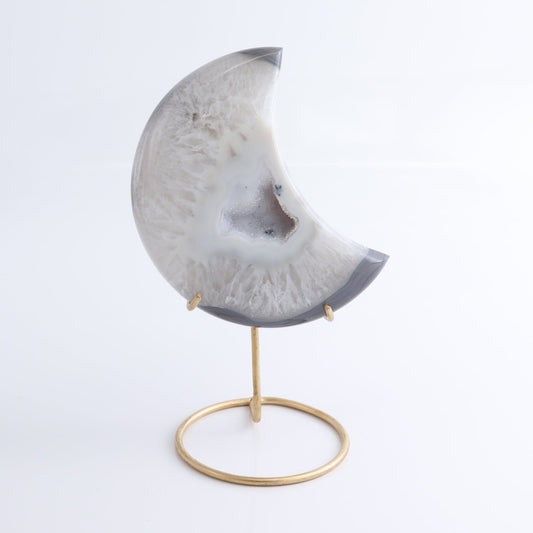 Agate Moons with Stand Set of 3