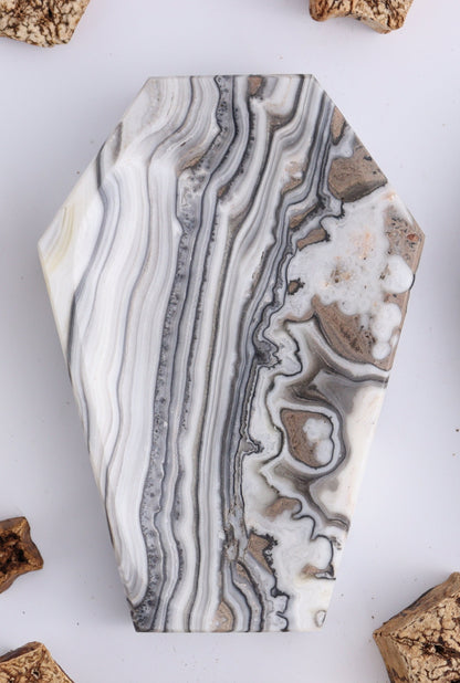 Zebra Onyx Coffin Dish Set of 6 - Expert Wholesale and Supplier of Wholesale Crystals & Bulk Gemstones, ["Coffins","Mexico","onyx","Plates","Zebra Onyx"]