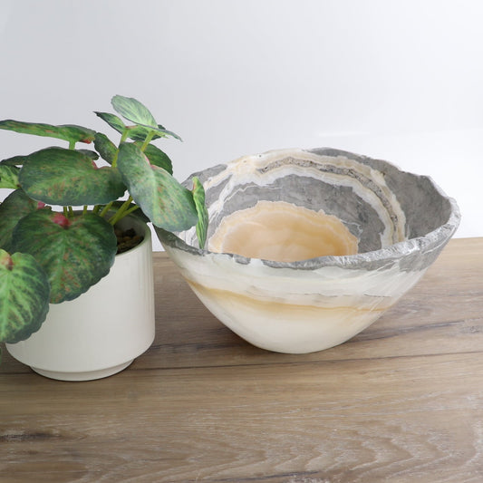 Mexican Onyx/Calcite Bowl 10"