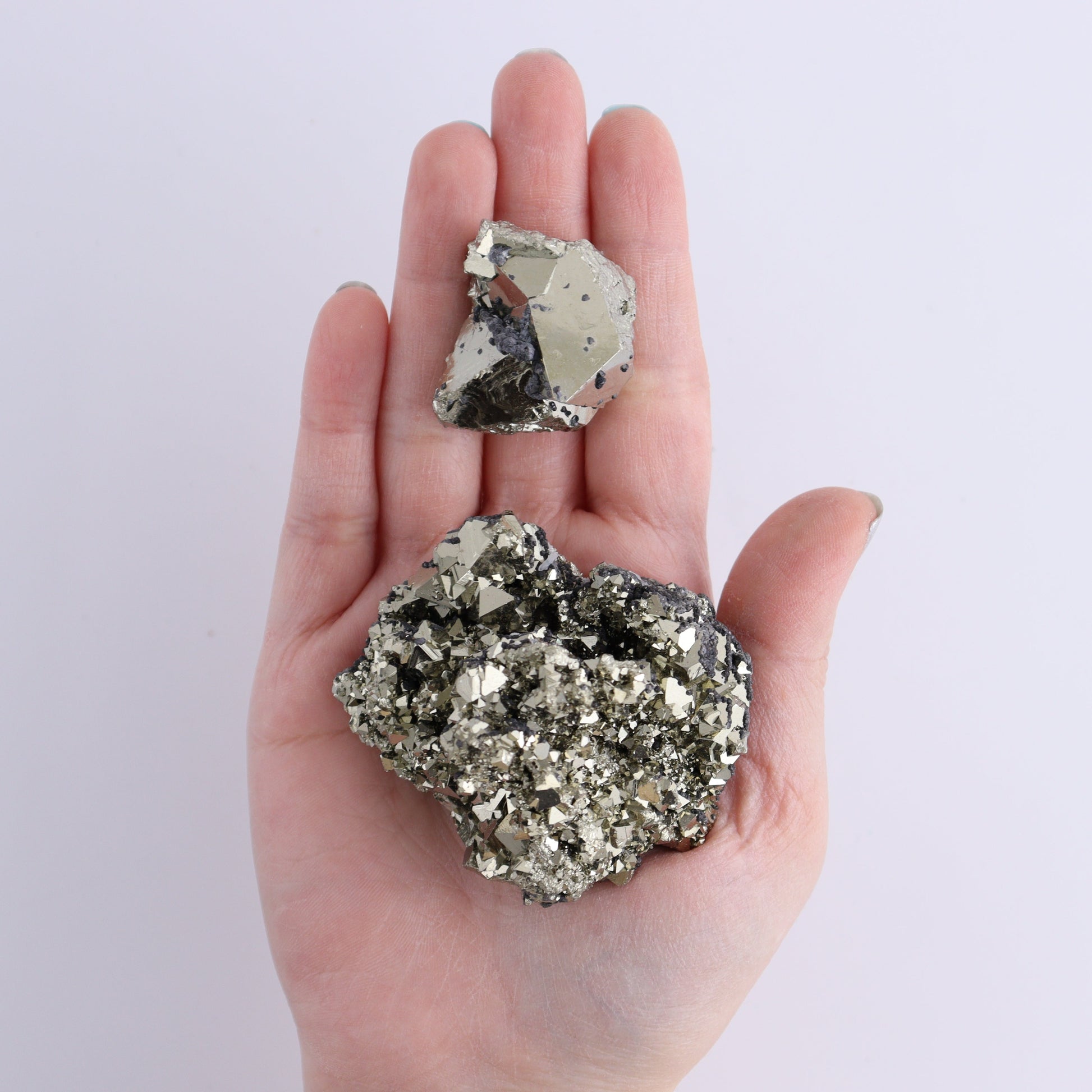 Octahedral Pyrite Clusters Set of 12 - Expert Wholesale and Supplier of Wholesale Crystals & Bulk Gemstones, ["Clusters","Octahedral Pyrite","Peru","Pyrite"]