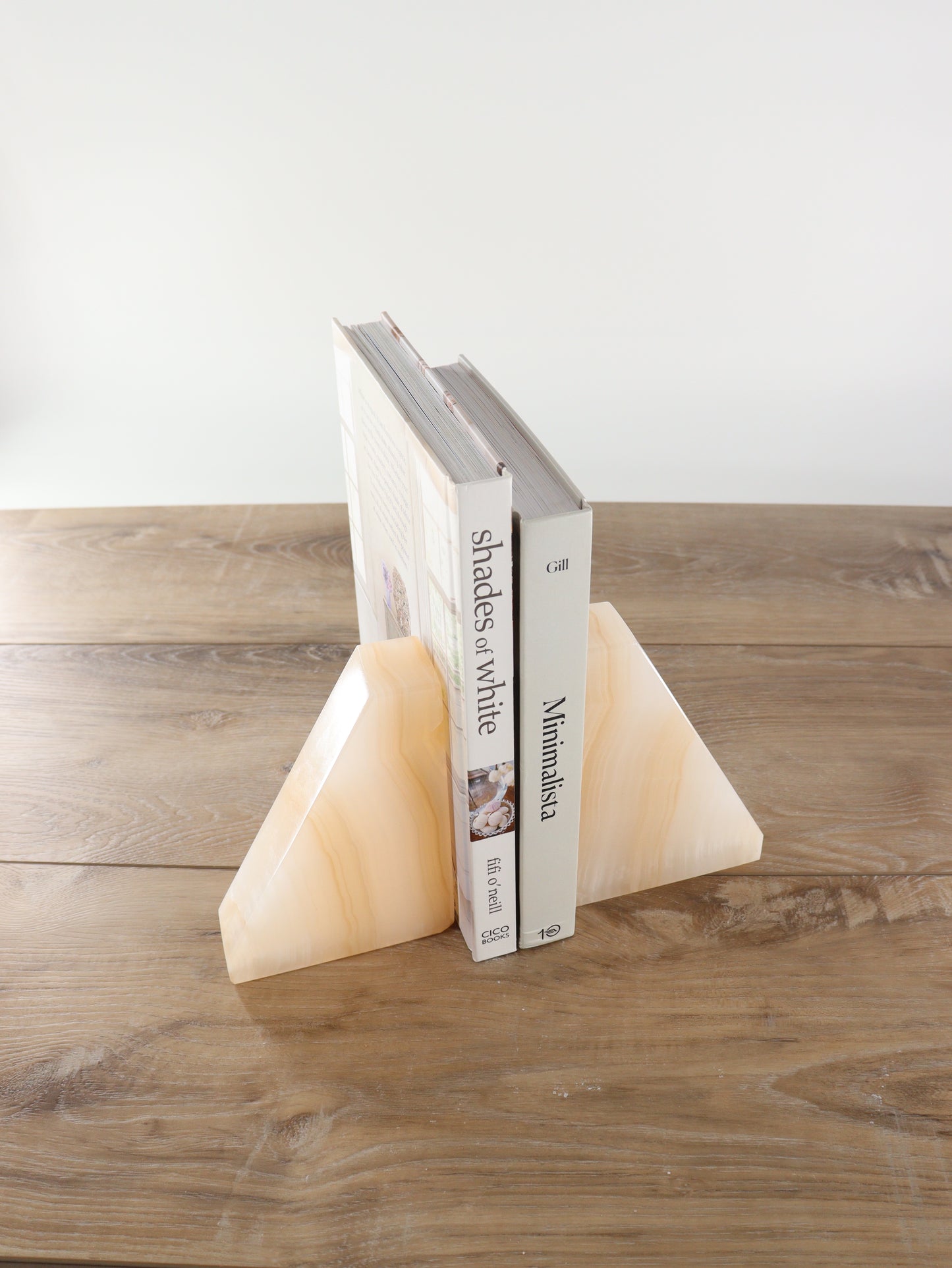 White and Tan Polished Onyx Bookends - Expert Supplier of Wholesale Crystals & Bulk Gemstones