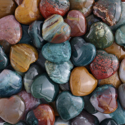 50 pcs Mini Ocean Jasper Hearts - Expert Wholesale and Supplier of Wholesale Crystals & Bulk Gemstones, ["Hearts","jasper","Ocean Jasper"]