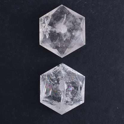 Clear Quartz Mixed Hearts & Hexagon Set of 4 - Expert Wholesale and Supplier of Wholesale Crystals & Bulk Gemstones, ["Brazil","Clear Quartz","Hearts","Hexagon","Quartz"]