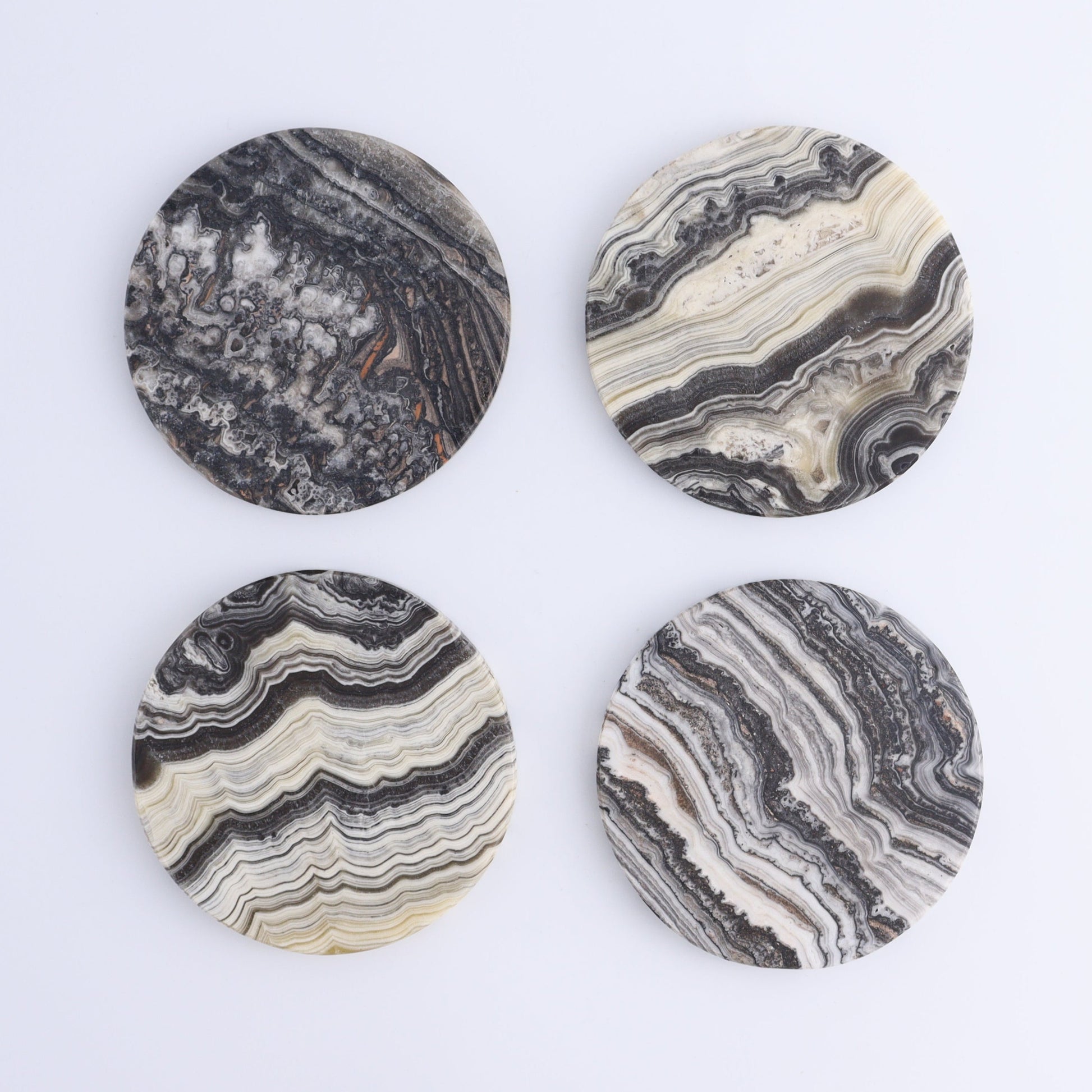 One Zebra Onyx Coaster - Expert Wholesale and Supplier of Wholesale Crystals & Bulk Gemstones, ["Catalog Onyx","coaster","Mexico","onyx","Zebra Onyx"]