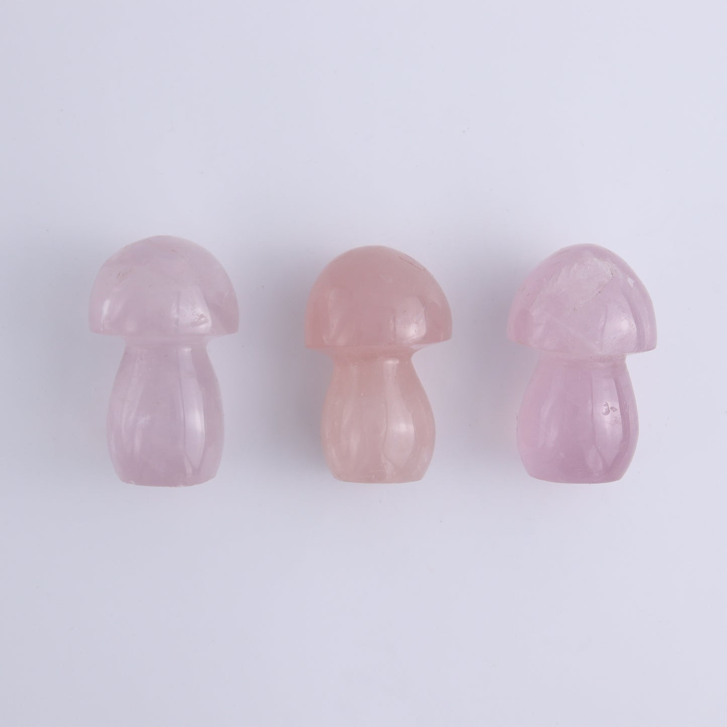 Rose Quartz Mushrooms Set of 9 - Expert Wholesale and Supplier of Wholesale Crystals & Bulk Gemstones, ["Madagascar","Mushrooms","Quartz","Rose Quartz"]