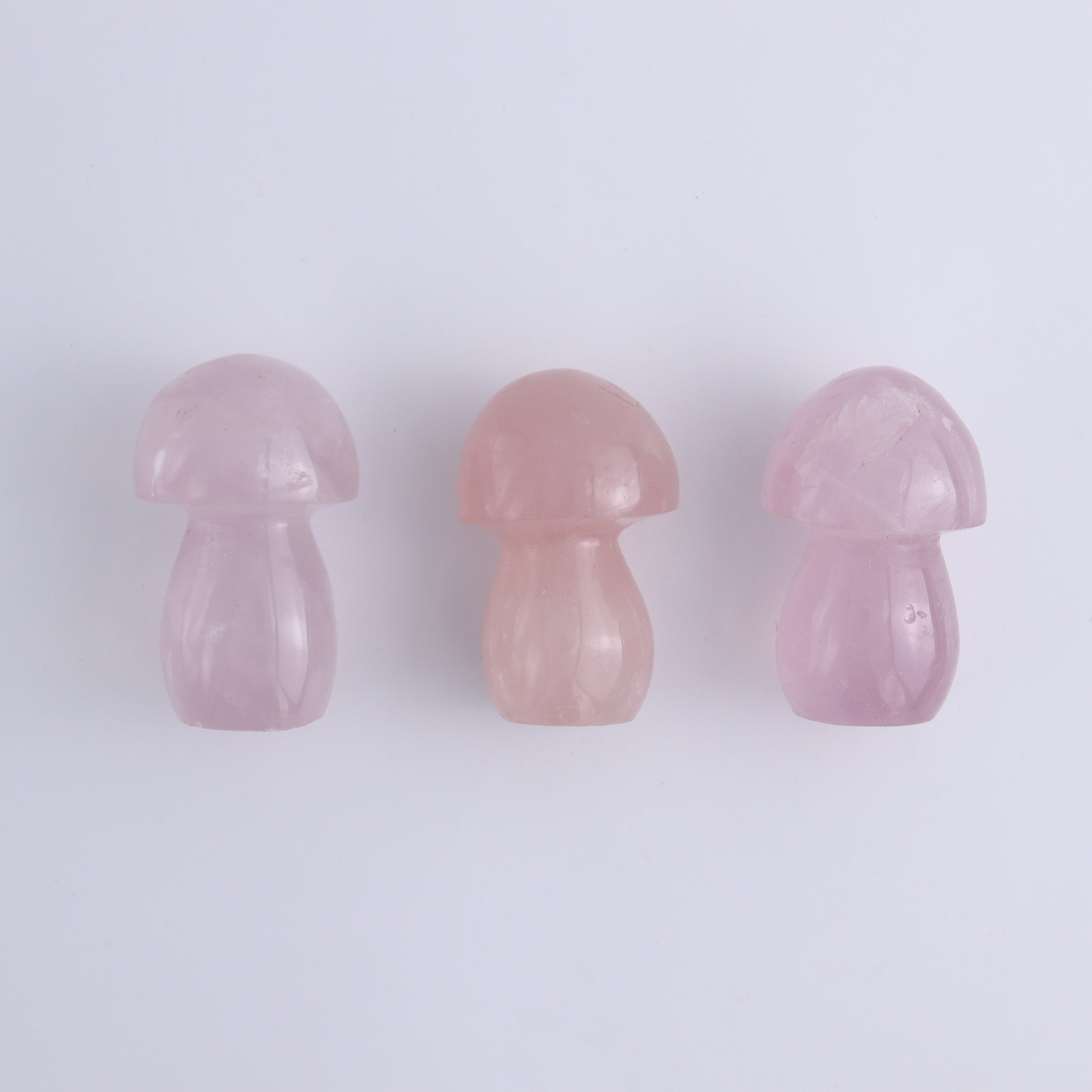 Rose Quartz Mushrooms Set of 9 - Expert Wholesale and Supplier of Wholesale Crystals & Bulk Gemstones, ["Madagascar","Mushrooms","Quartz","Rose Quartz"]