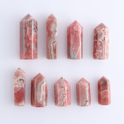 Rhodochrosite Towers Set of 9