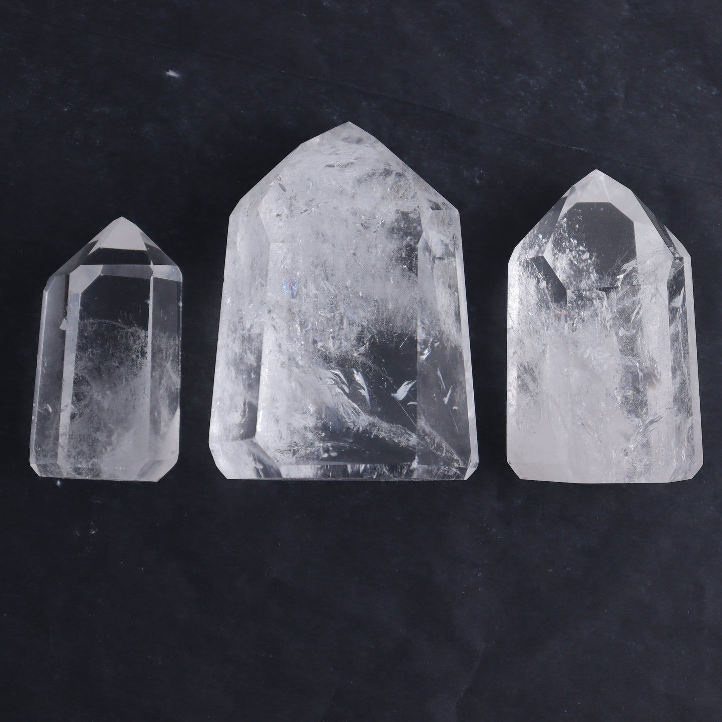 Clear Quartz Towers Set of 7 - Expert Wholesale and Supplier of Wholesale Crystals & Bulk Gemstones, ["Clear Quartz","Points","Quartz","Towers"]
