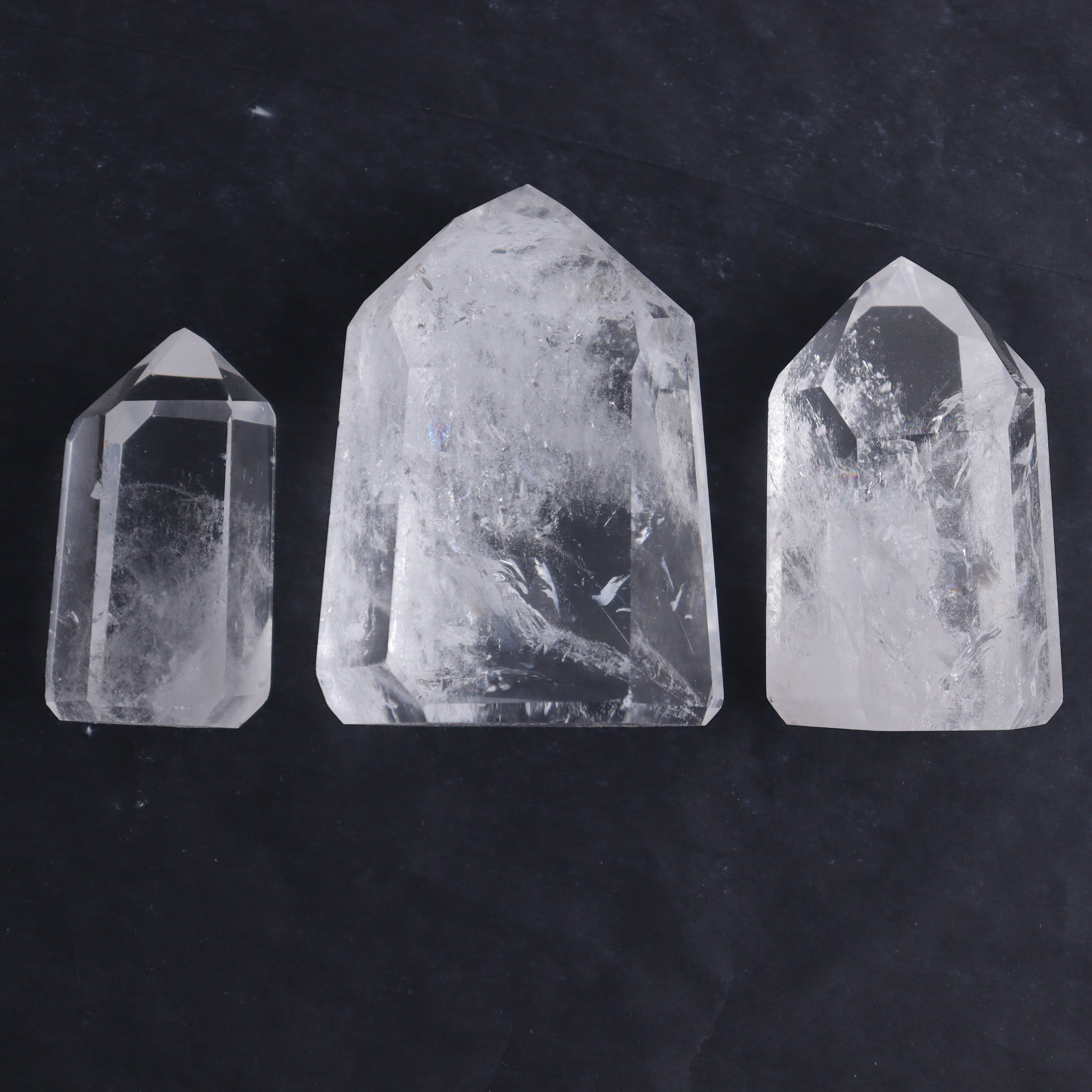 Clear Quartz Towers Set of 7 - Expert Wholesale and Supplier of Wholesale Crystals & Bulk Gemstones, ["Clear Quartz","Points","Quartz","Towers"]
