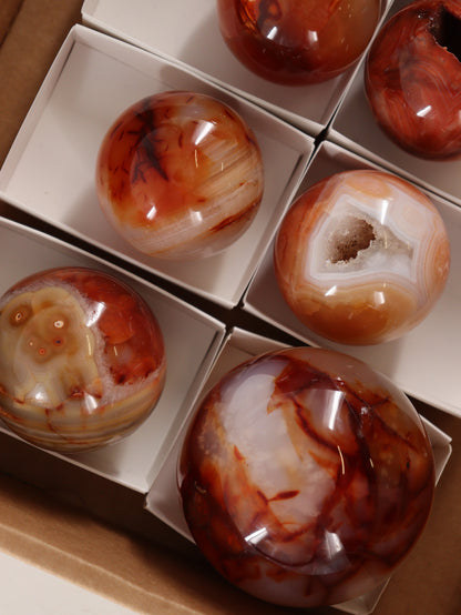 Carnelian Spheres Set of 10