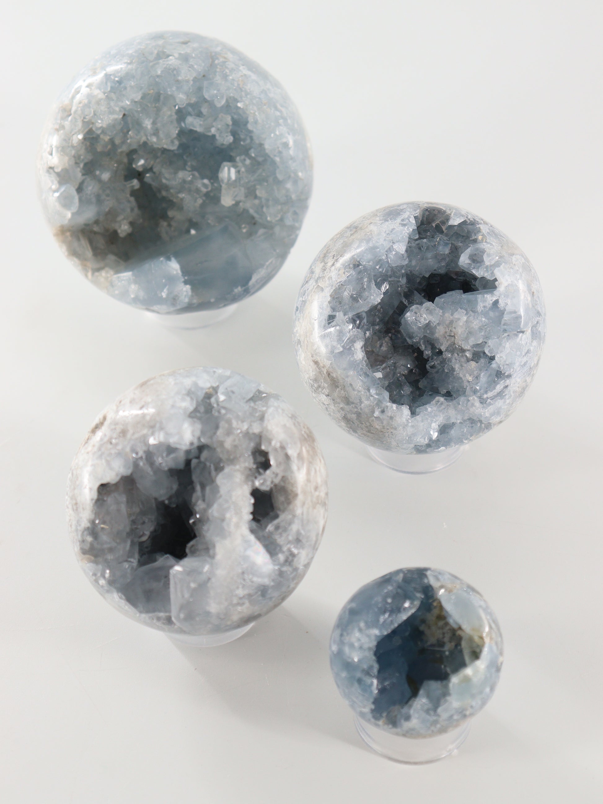 Celesite Spheres Set of 4 - Expert Wholesale and Supplier of Wholesale Crystals & Bulk Gemstones, []