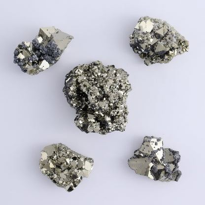 Octahedral Pyrite Clusters Set of 12 - Expert Wholesale and Supplier of Wholesale Crystals & Bulk Gemstones, ["Clusters","Octahedral Pyrite","Peru","Pyrite"]