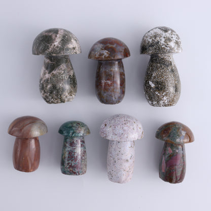 Ocean Jasper Mushrooms Set of 7 - Expert Wholesale and Supplier of Wholesale Crystals & Bulk Gemstones, ["jasper","Madagascar","Mushrooms","Ocean Jasper"]