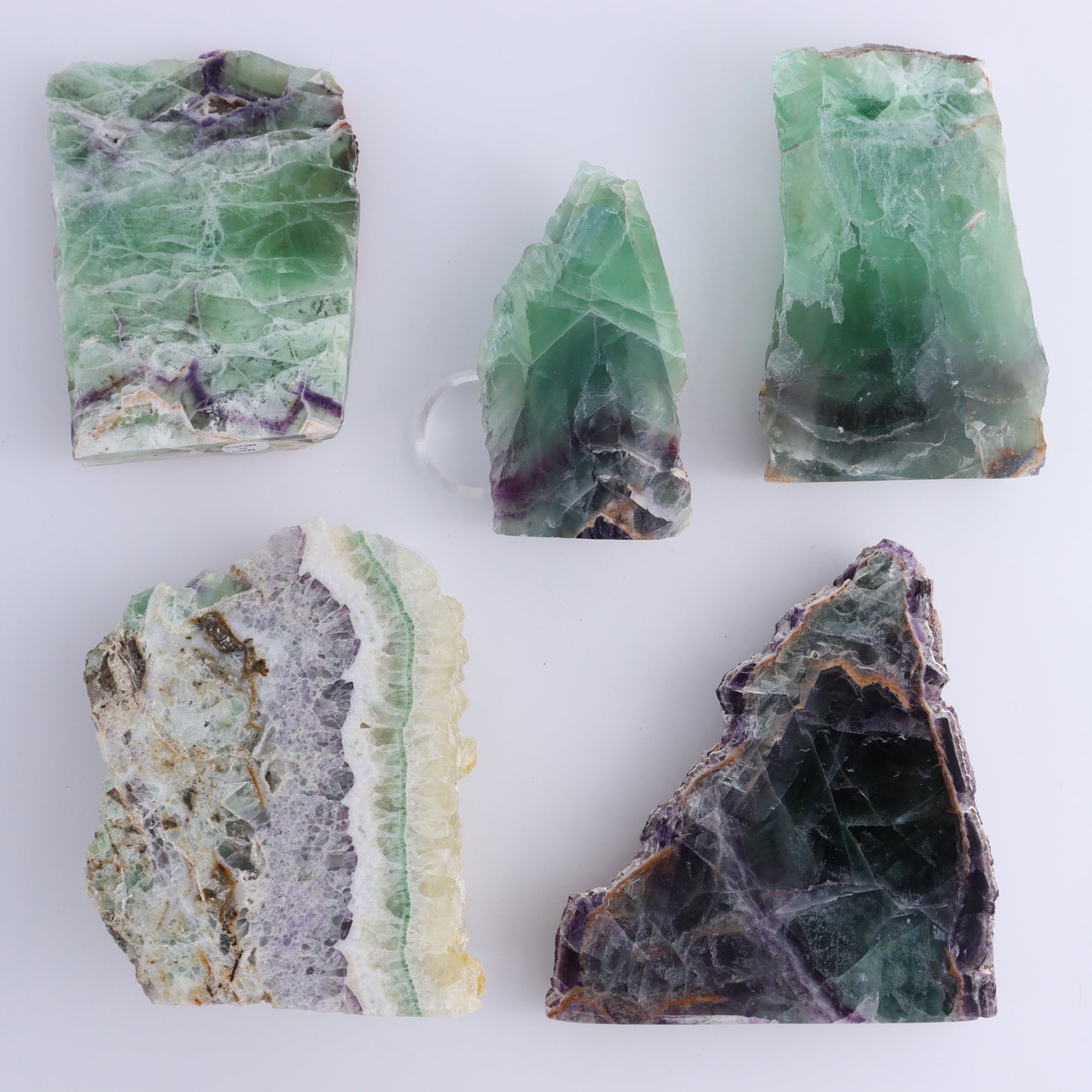 Fluorite Face Polished Set of 5 - Expert Wholesale and Supplier of Wholesale Crystals & Bulk Gemstones, ["Face Polished","Fluorite","Mexico"]